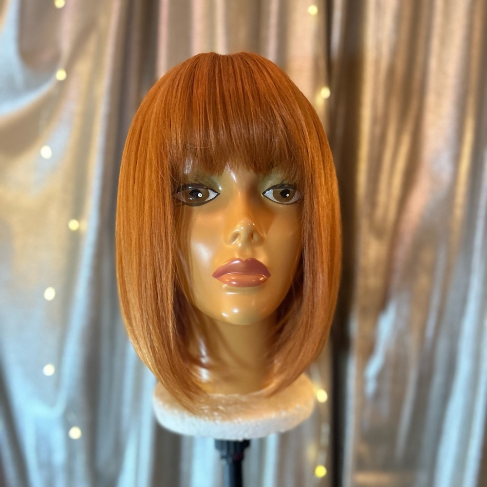 Red bob wig